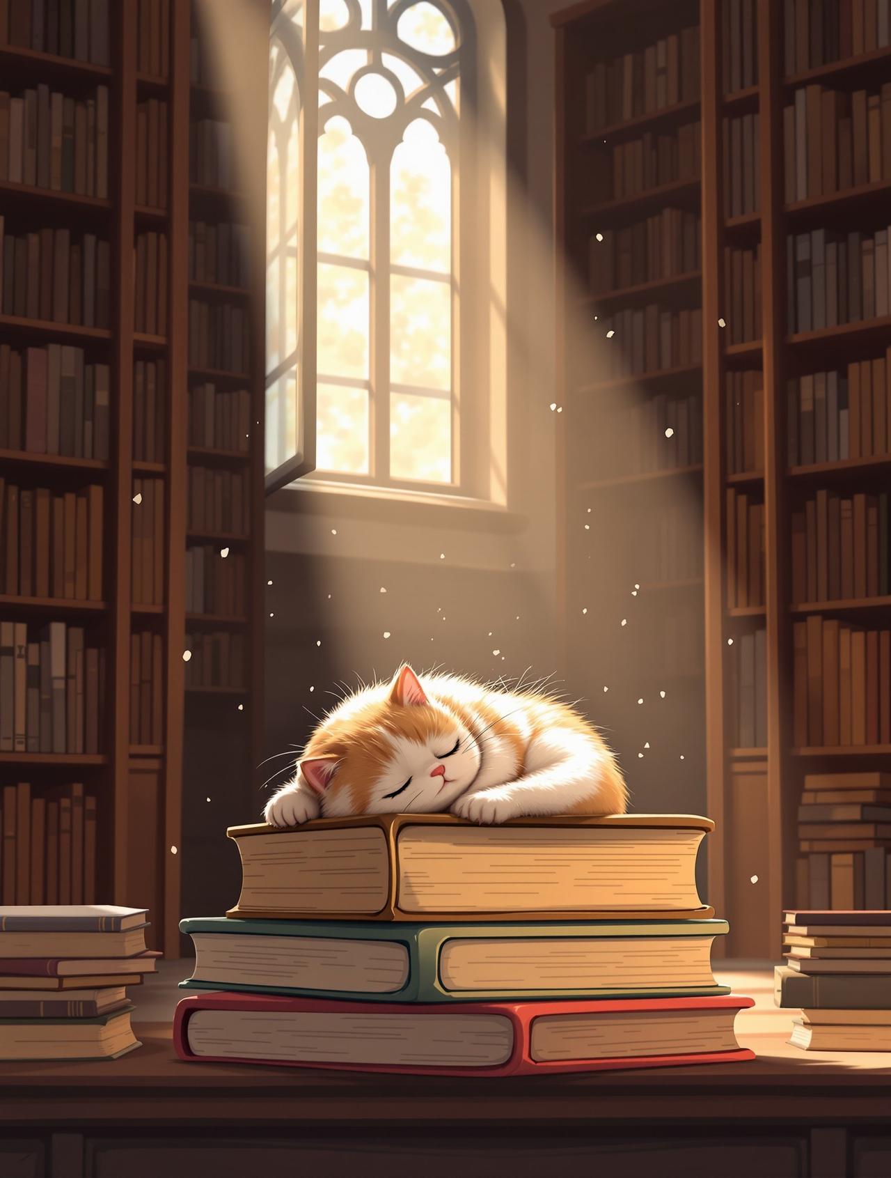 ai漫剧 - 图书馆的猫